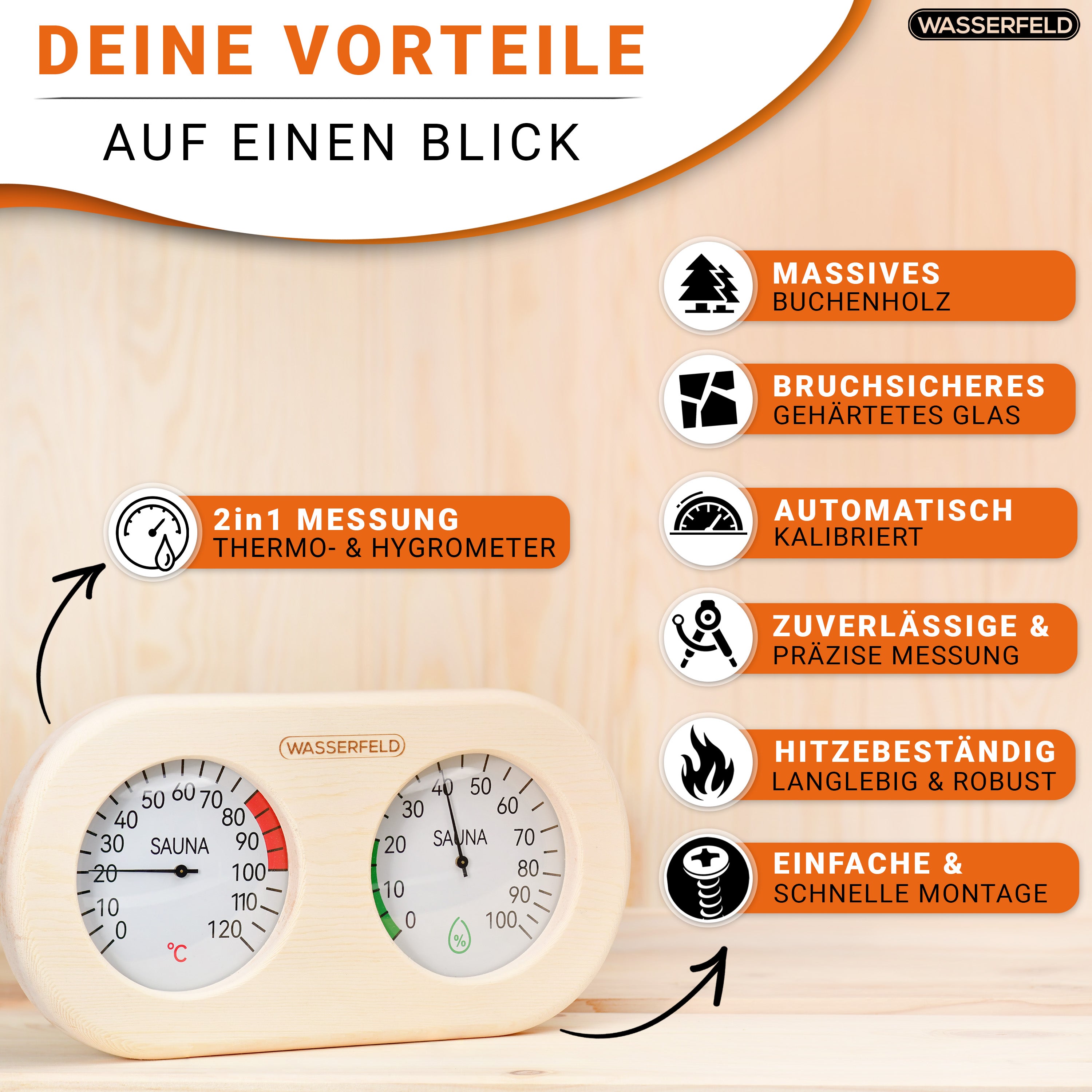 Sauna Thermometer Hygrometer
